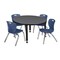 Regency Tables > Height Adjustable > Round Table & Chair Sets, 42 W, 42 L, 23-34 H, Grey TB42RNDGYAPBK45NV - alternate 1